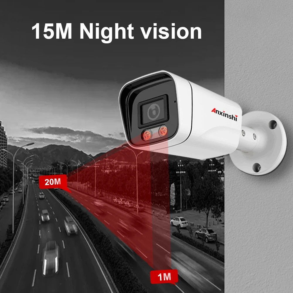 4MP détection humaine pleine couleur nuit IR 40mètres Bullet Caméra de vidéosurveillance IP