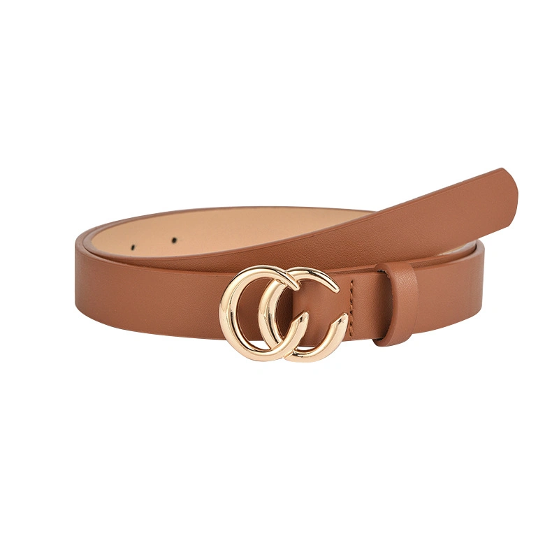 Wholesale Hot tendance mode vintage lettre Belt Gold Buckle Lady Accessoires pour Femme avec ceinture en cuir pu