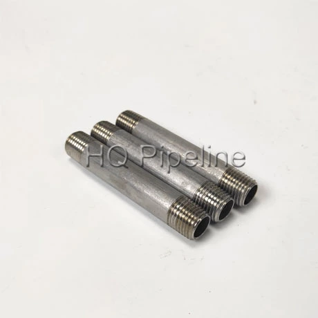 Stainless Steel Nipple Hydraulic NPT Threaded Pipe Fitting Machined From Investment Casting