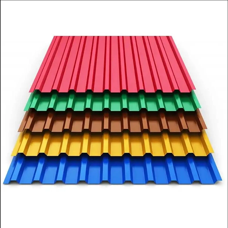Free Samples Galvanized Roofing Steel Sheet Cheap Colored Zinc Corrugated Metal Roofing Tile 0.5 mm Thick PPGI Roof Sheet