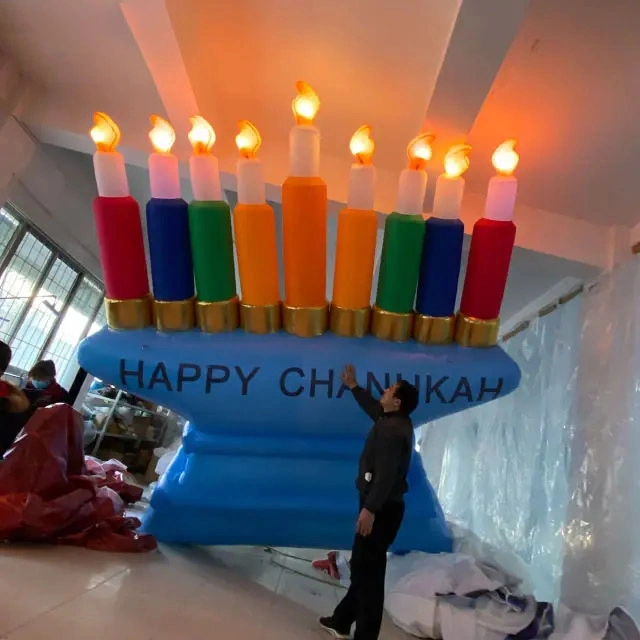 Boyi Hanukkah Inflatable Outdoor Hanukkah Decorations Inflatable Menorah