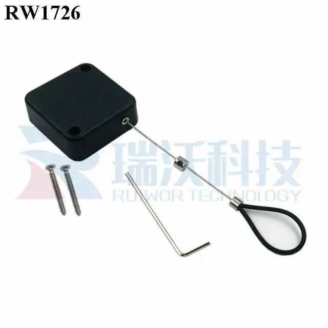 Square Retractable Cable Reel with Adjustable Stainless Steel Wire Loop