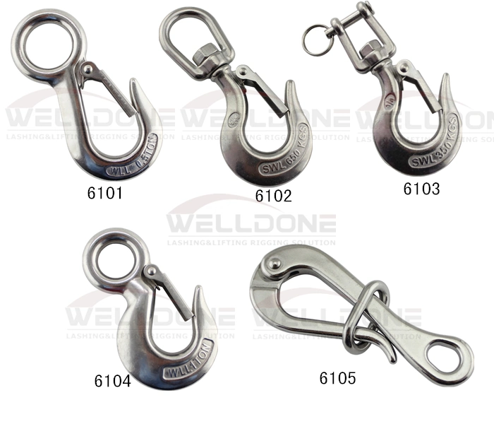 316 304 Stainless Steel Metal Hardware Large Fixed Eye Slip Crane Hook for Lifting