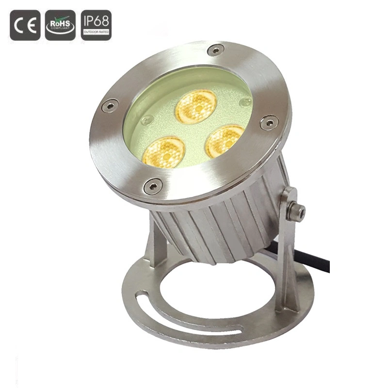 3X3w 316ss R/G/B/W/Y/RGB LED Unterwasserprojektor-Lampe