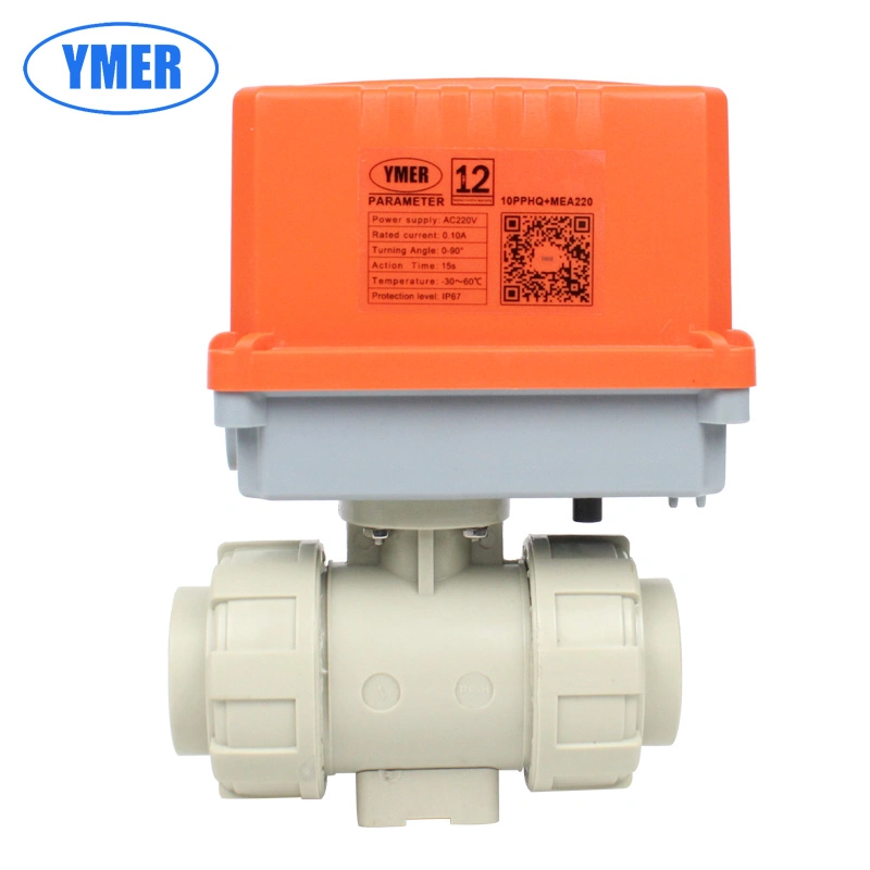 3/4inch DN20 AC12V DC12V Plastic Motorized Ball Valve Agricultural Irrigation