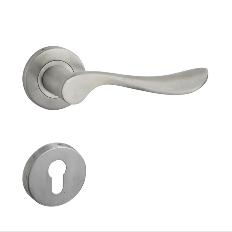 Silver Entry Stainless Steel Precision Casting Door Lever Handle for Bedroom Office