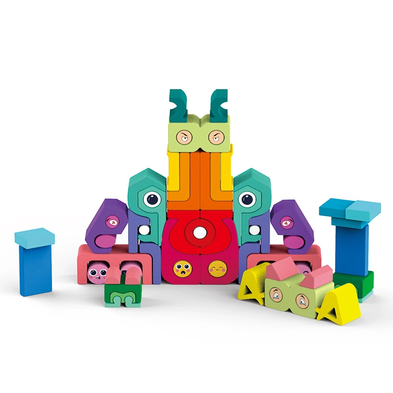 Blocos Rainbow Toy Kids blocos de construção de Madeira Toy Educational