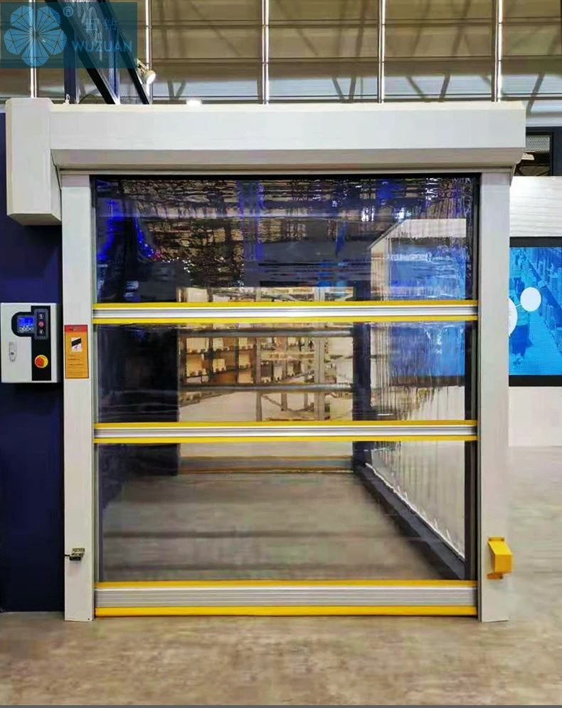 High Speed Automatic Industrial Electric PVC Transparent Rolling Door High Speed Rollup Full Clear PVC Rapid Security Door for Clear Room / Workshop / Warehouse