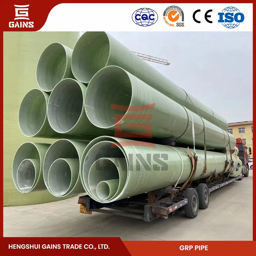 Gains GRP Pipe 350mm Suppliers High Pressure Fiberglass Pipe 2000mm China Styrene Fiberglass Chemical Pipe