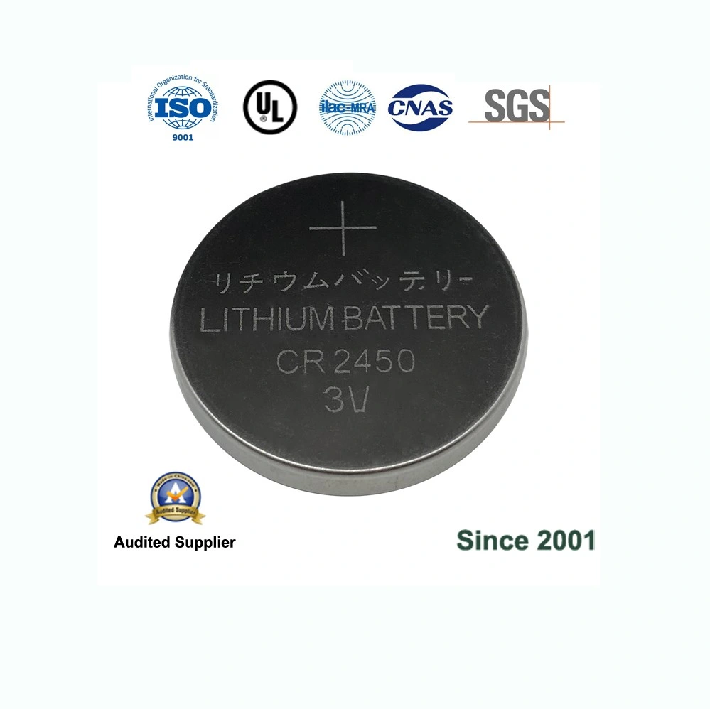 Cr2450 primaire de la pile bouton au lithium 3 V pour télécommande de la pile bouton, les échelles, Calculatrice, regarder, et ainsi de suite.