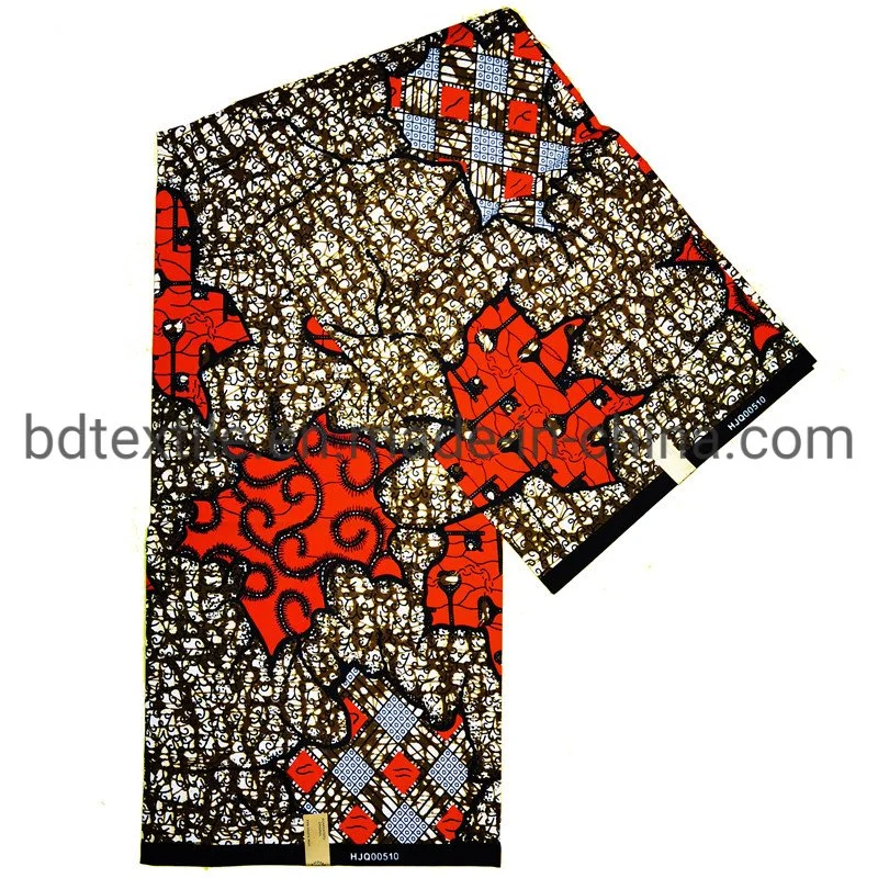 Holland Ankara African Wax Prints Fabric 100%Polyester Material with Embossing