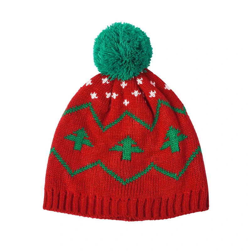 Spot New Covered Snow Christmas Tree Halloween Creative Gift Hat Warm Cotton Fabric Beanie Cap Christmas Knitted Hat