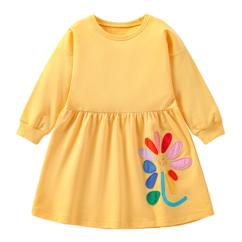 Kinder Tragen Baumwolle Kinder Kleidung Sticken Baby Frocks Bekleidung Neu Design mit Blumenkleider