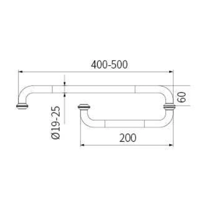 Cuarto de baño de acero inoxidable Dial empuñaduras de puerta de vidrio