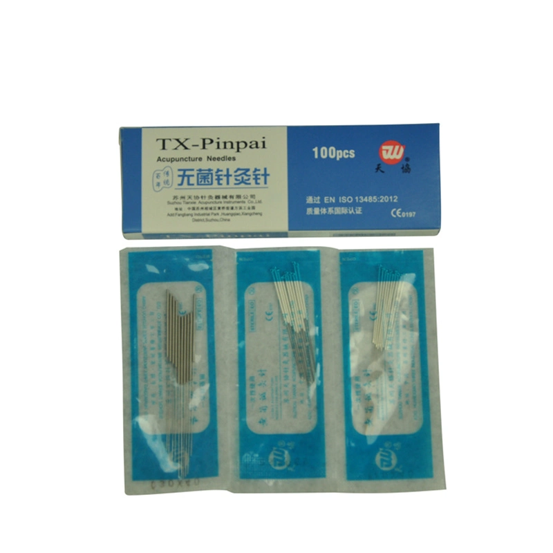 Chinese Medical Disposable Sterile Plastic Bag Packing Silver Wire Handle Acupuncture Needles with CE Certificate