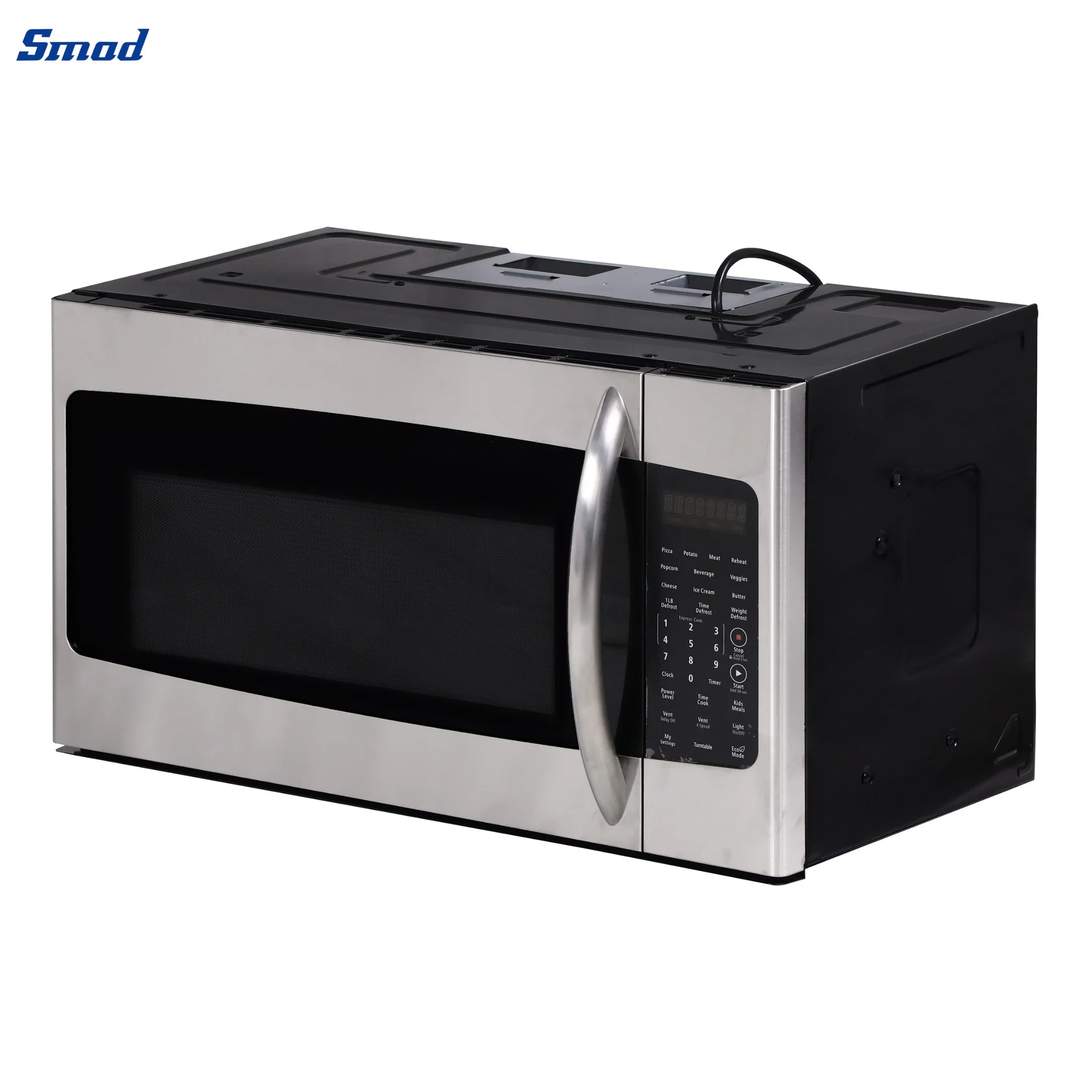 SMAD 1,6 a 1,8 Cu. FT Kitchen Stand Acero inoxidable rápido hornear comida Grill Convection Pan Tostadora incorporada Negro eléctrico sobre la gama Horno de microondas