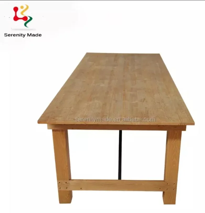 Hospitality Solid Wood Folding Dinningtable Event Hire Furniture for Garden Farmhouse Party Event Outdoor Wedding Table