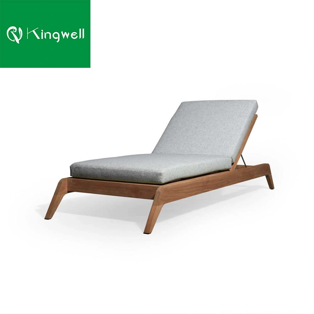 Outdoor Furniture Solid Teak Sun Lounger Single Wood Sunbed for Project Used