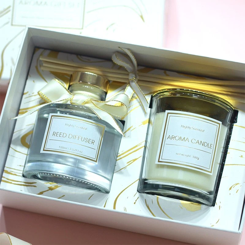 Bougie parfumée en verre de qualité supérieure parfumée biologique et parfumée Coffret cadeau