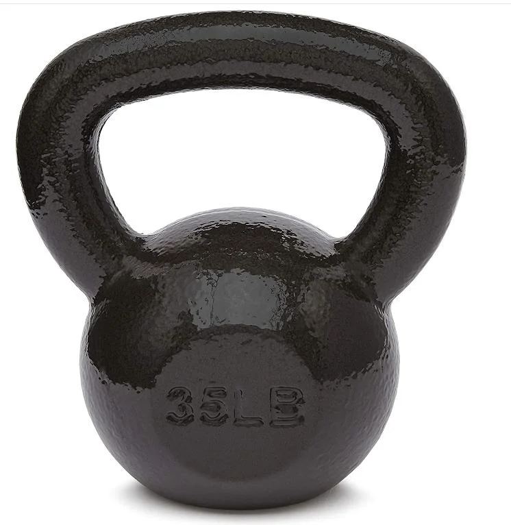 Salle de gym personnalisé Poids Kettlebell en fonte avec finition en émail 35 Pound, noir