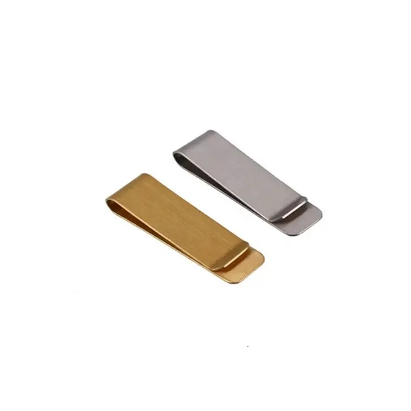 Fábrica OEM personalizado único acero cepillado Stamping Money Clip con Servicio gratuito de logotipo láser