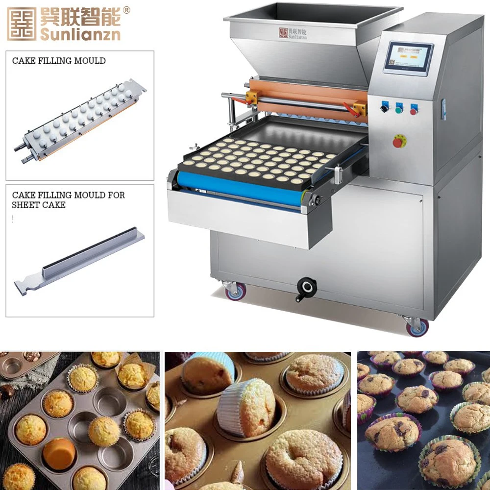 2024 procesamiento industrial de alimentos máquina de bizcocho de forma redonda Muffin Máquina de elaboración de pasteles Madeleine