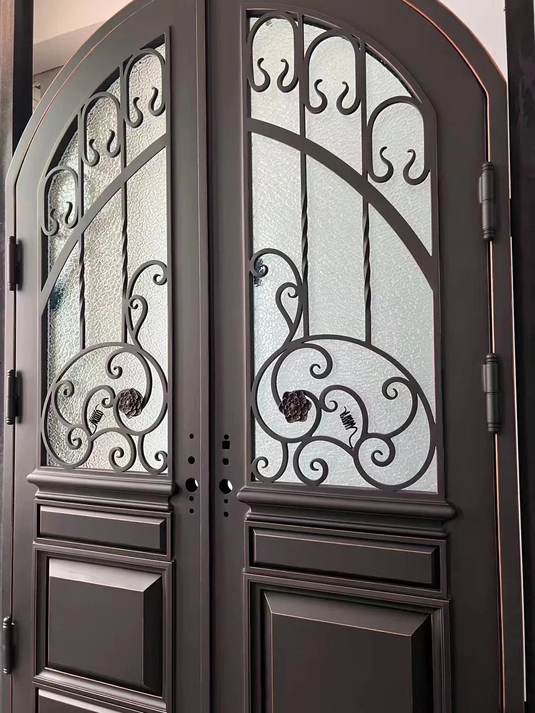 Main Entrance Security Grilled Wrought Iron Door for New Orleans Clients