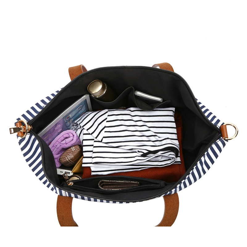 SA60 Stripe Oversize Mummy Bags Baby Women Travel Women логотип Водонепроницаемая сумка для пляжного сумки оптом Canvas Custom