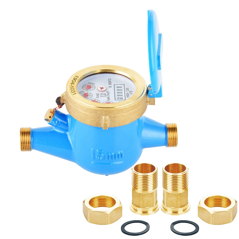 Multi Jet Dry Type Cold Brass Water Meter ISO 4064 Class B