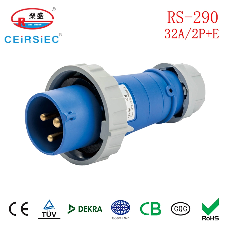 European Standard Single Phase 32A Industrial Socket Panel Mount Socket Concealed Socket for Plastic Box with Nylon