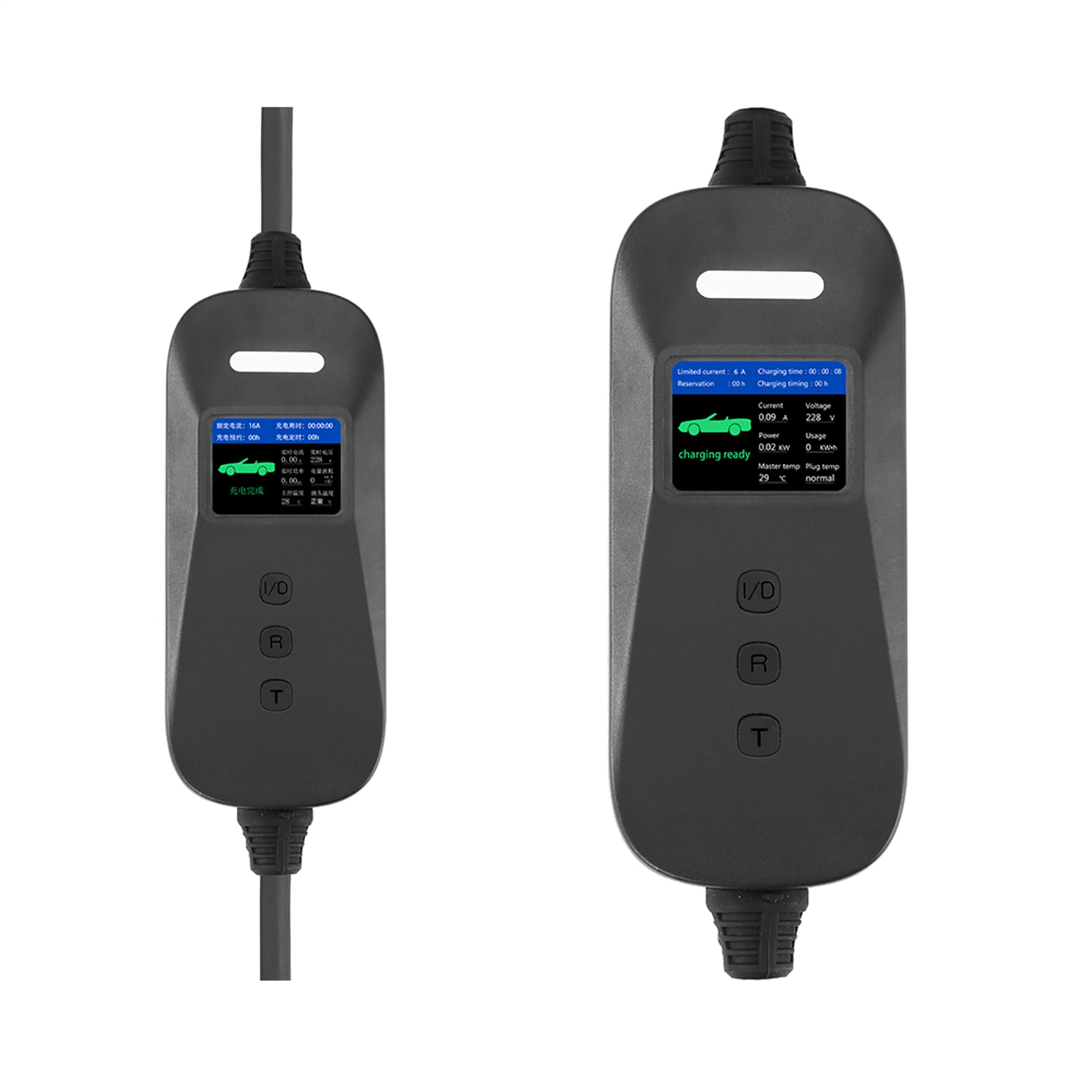 Cargador EV portátil para exteriores 2,2kW 10A personalizado con cable 5m