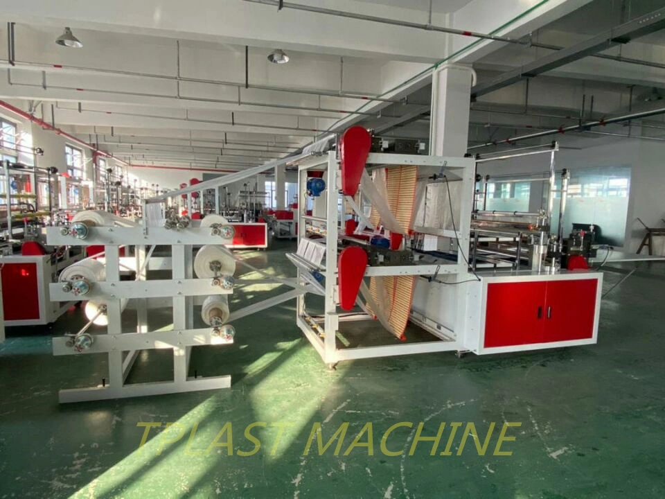 6 Lines High Speed Flat Tshirt Bag Making Machine Plastic with Auto Puncher