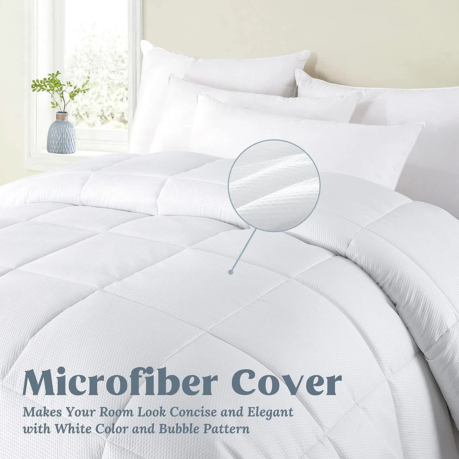 All Season Down Alternative Comforter Soft Duvet Insertar ligero acolchado Acolchado de relleno de microfibra