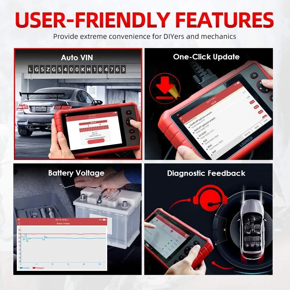 Launch OBD2 Scanner Crp909X Full System Scan Tool, 26 Reset Services Car Diagnostic Tool