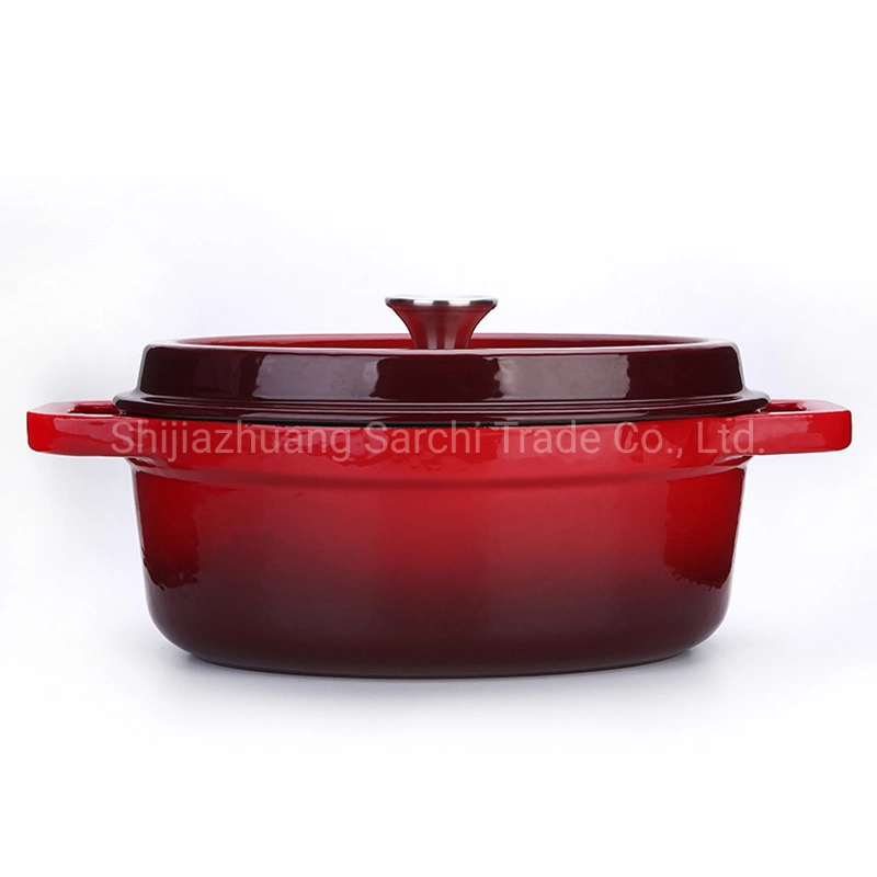 Big Size Oval Cast Iron Dutch Oven with Enamel Coating