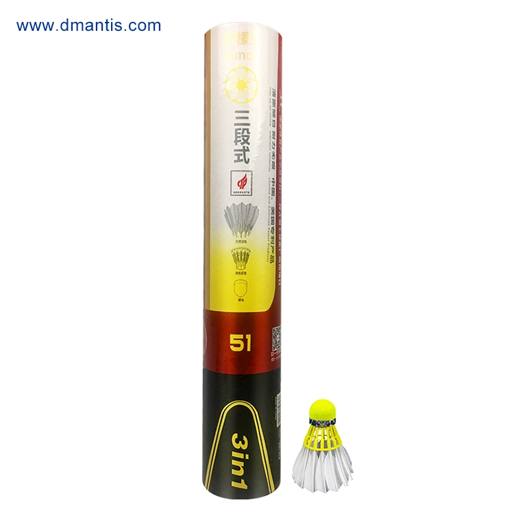 Dmantis 51 Model Yellow Light Color 3in1 Badminton Shuttlecock High quality/High cost performance  Popular in Philippines