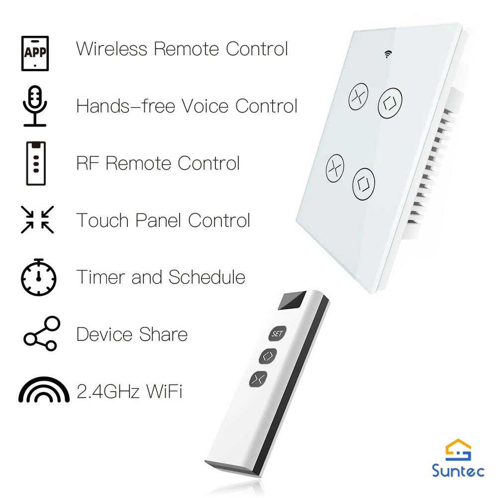 Smart WiFi interruptor de cortina doble para obturador eléctrico de rodillo Aplicación Motor Smart Life