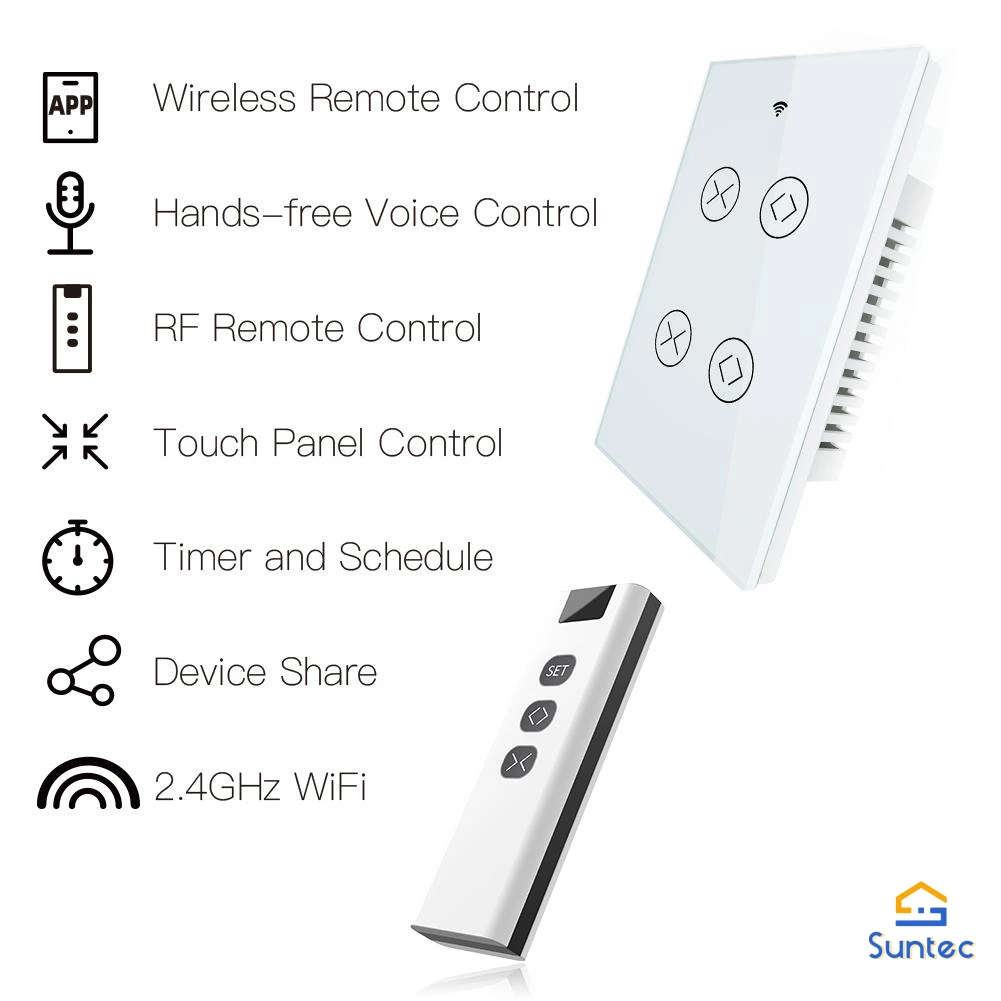 مفتاح Blind Blind ذي الستائر المزدوجة WiFi الذكية لمغلاق البكرة الكهربائي تطبيق Motor Smart Life