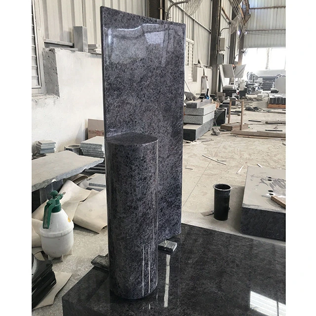 China G633 Grey and Indian Black Granite Kerb Tombstone