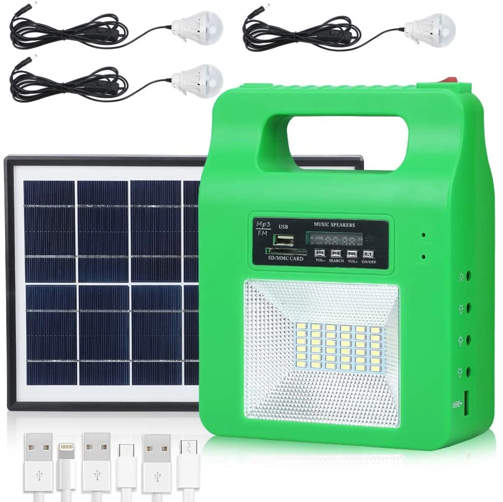 Casa Solar portátil Sistema de iluminación LED de la Radio Bluetooth de iluminación LED LED Solar Inverter