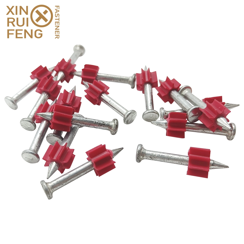 Xinruifeng eslabones de acero de alta calidad Pd Pvs Buffer Pin rojo clavos de disparo de gases de concreto