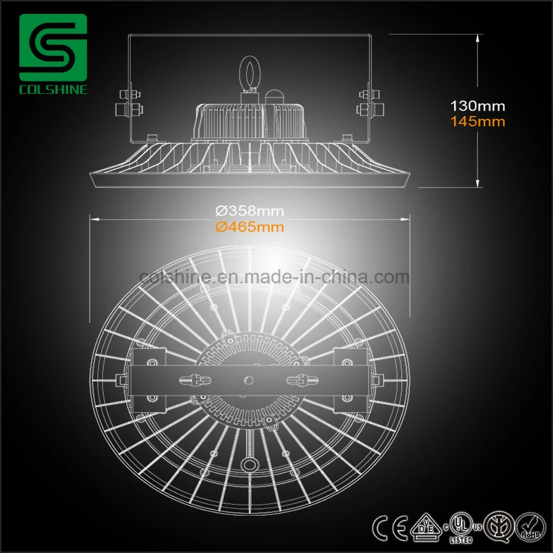 Los accesorios de iluminación LED Almacén impermeable Super brillante luz de la Bahía de alta