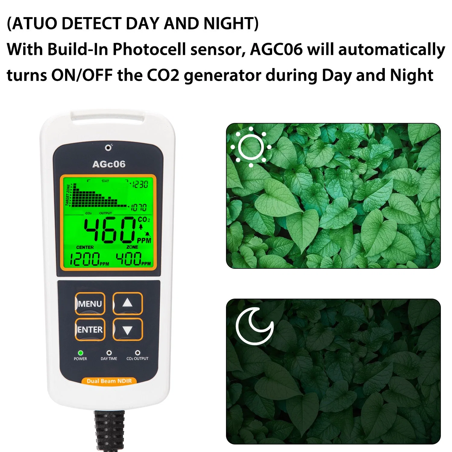 Digital Carbon Dioxide Controller Monitor Grow Room Environmental Meter