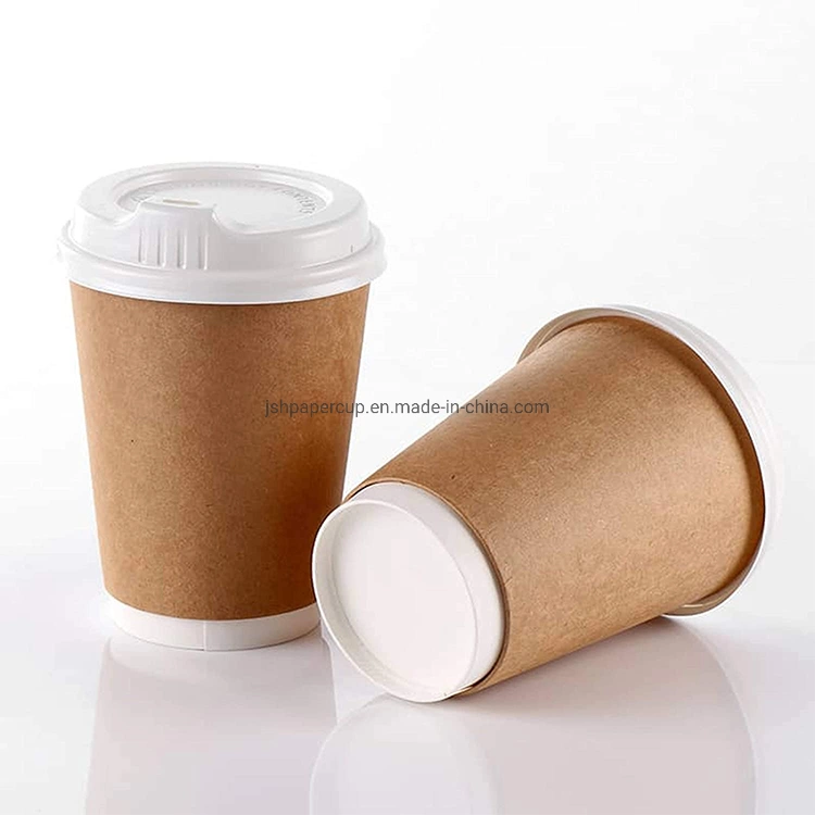 Gobelets en papier écologiques jetables en gros avec impression intégrale en couleur de 8 oz, 14 oz et 16 oz, personnalisés avec double paroi pour café, eau chaude, jus de fruits.