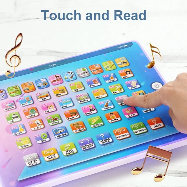 Tombotoys English Number Learning iPad Machine with Light Music Early Educational Toy Touch Buttons Electronic Teaching Toy Kids Intelligent Learning Machine