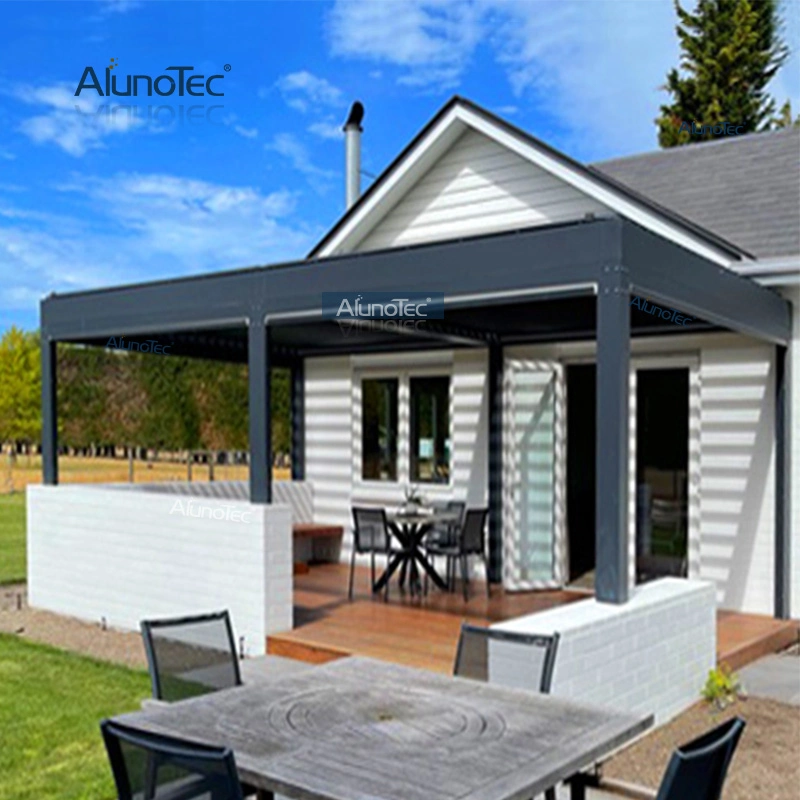 AlunoTec 3x3m 4x6m de techo Parasol ajustable diseño exterior moderno de la glorieta al aire libre para la cría de Kits de pérgola personalizado