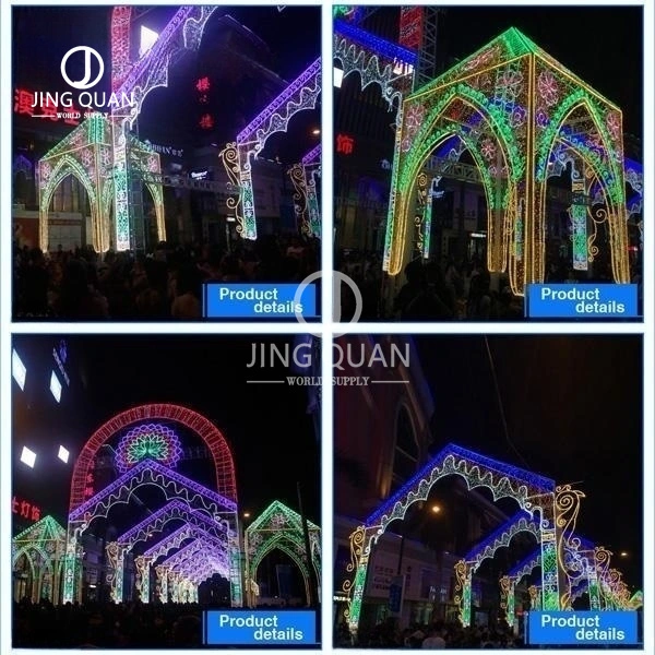 Outdoor LED Motif Arch Tunnel Decorativo Lights Christmas Heart Santa Belas lâmpadas decoração Street Mall decors