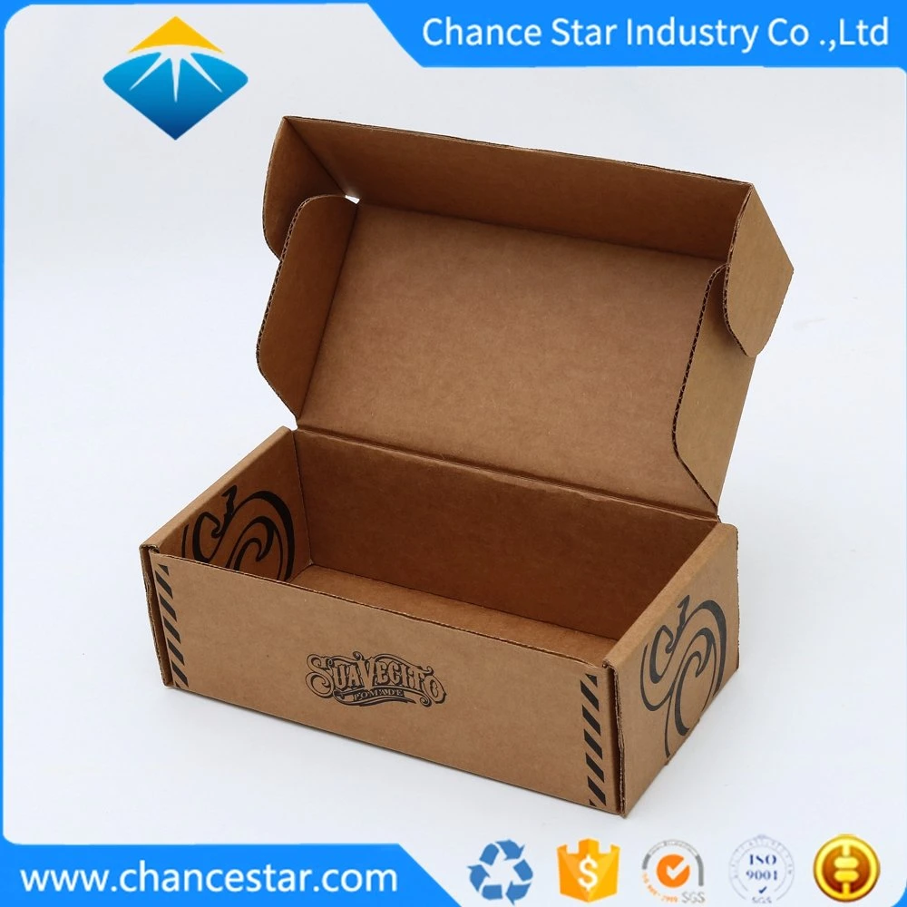Cajas de cartón de papel kraft corrugado plegables planas y reciclables con logotipo personalizado