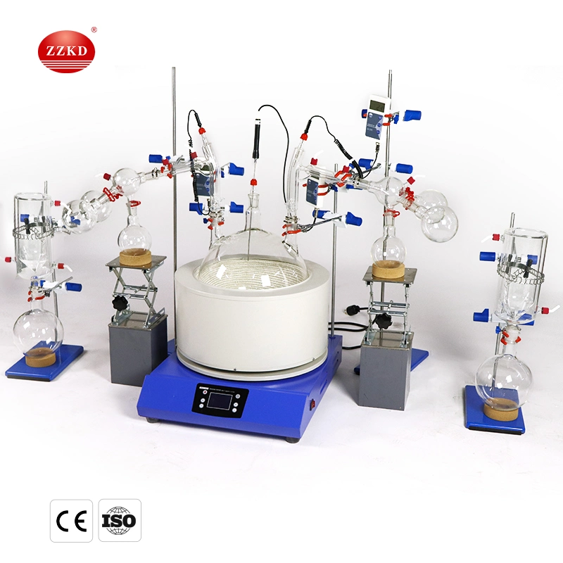 Factory Price 2L 5L 10L 20L Vacuum Short Path Distillation with Vacuum Pump and Chiller for Lab Distillation Equipment