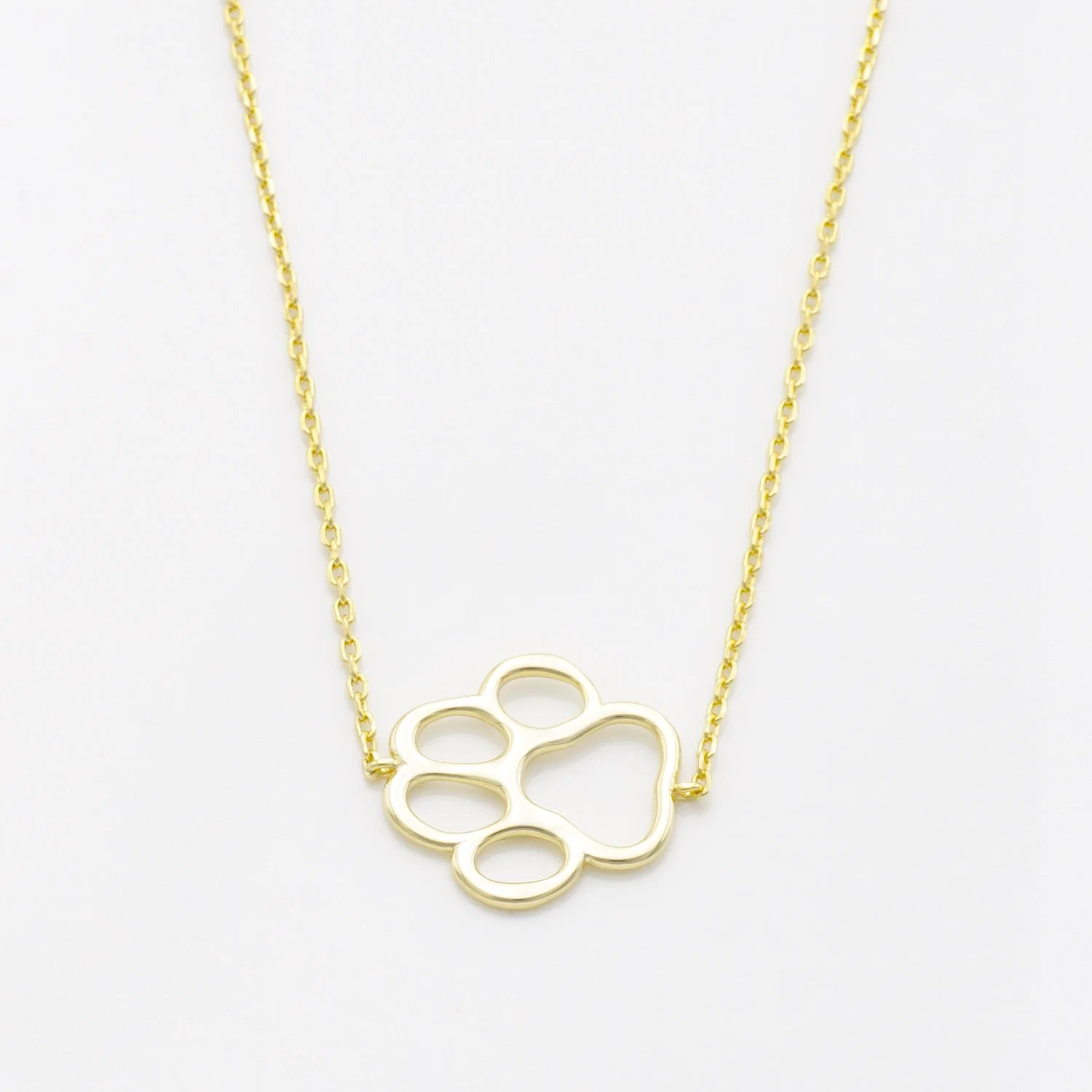 Design Pretty Simple Gold Plated Fashion Silver Jewelry Necklace Cat Paw Accessories